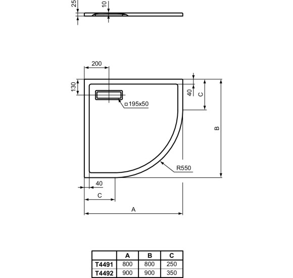 Ideal Standard Ultra Flat New kampinis dušo padėklas, 80x80cm, T4491, pasirenkama spalva