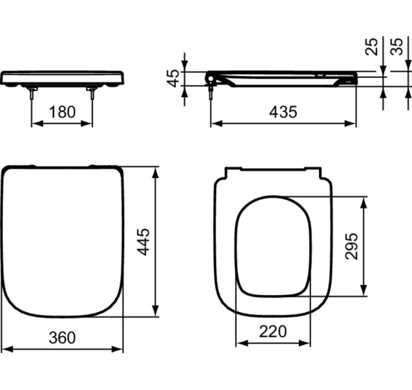 Ideal Standard i.life B klozeto dangtis su sėdyne, Soft Close&Easy Take Off, T4683