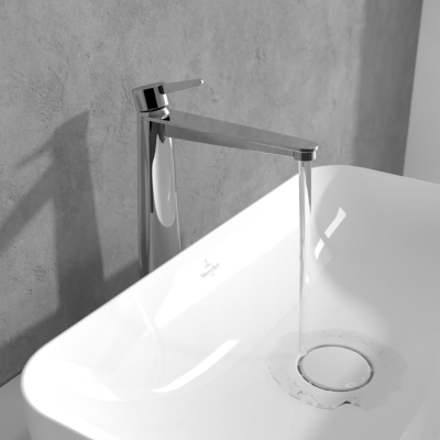 Villeroy&Boch Conum aukštas praustuvo maišytuvas su "Push-open" dugno vožtuvu, juoda matinė