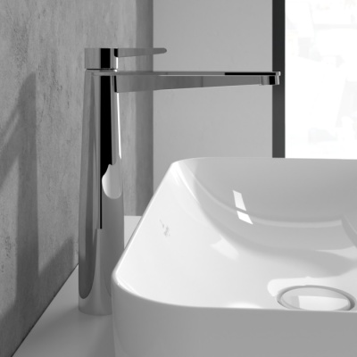 Villeroy&Boch Conum aukštas praustuvo maišytuvas su "Push-open" dugno vožtuvu, juoda matinė