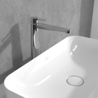 Villeroy&Boch Conum aukštas praustuvo maišytuvas su "Push-open" dugno vožtuvu, juoda matinė