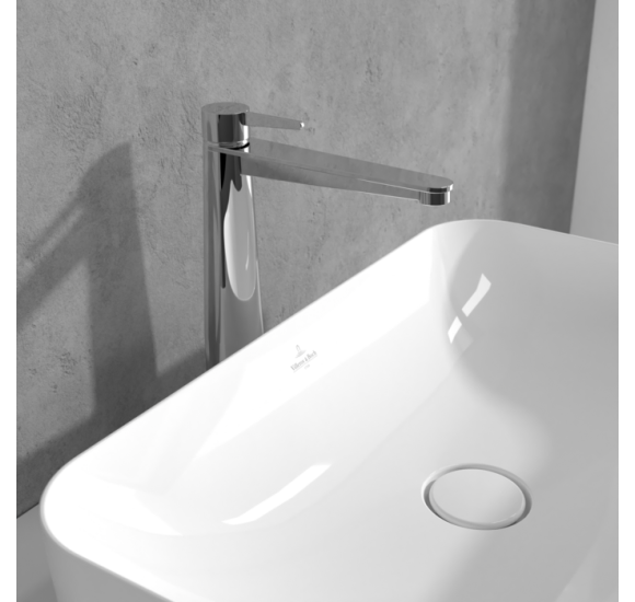 Villeroy&Boch Conum aukštas praustuvo maišytuvas su "Push-open" dugno vožtuvu, juoda matinė