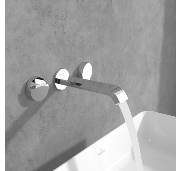 Villeroy & Boch Dawn 3 dalių potinkinis maišytuvas praustuvui su lenktu snapu, be dugno vožtuvo, pasirenkama spalva