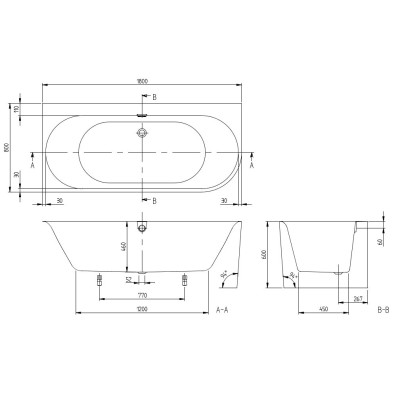 Villeroy & Boch vonia Oberon 2.1, 180x80 cm, dešininė, pasirenkama spalva