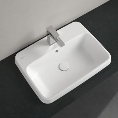 Villeroy & Boch Architectura stačiakampis įleidžiamas praustuvas, 60 cm, su persipylimu