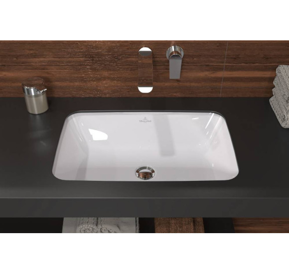 Villeroy & Boch Architectura po stalviršiu montuojamas stačiakampis praustuvas, 57 cm, su persipylimu