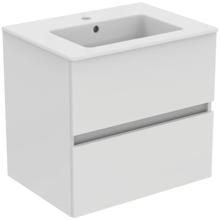 KOMPLEKTAS: Ideal Standard Eurovit pakabinama vonios spintelė su praustuvu 60 cm, 2 stalčiai, soft close uždarymas