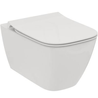 KOMPLEKTAS 3in1 - Ideal Standard i.life B pakabinamas unitazas "Rimless" su su TECEprofil WC rėmu ir chromo spalvos mygtuku