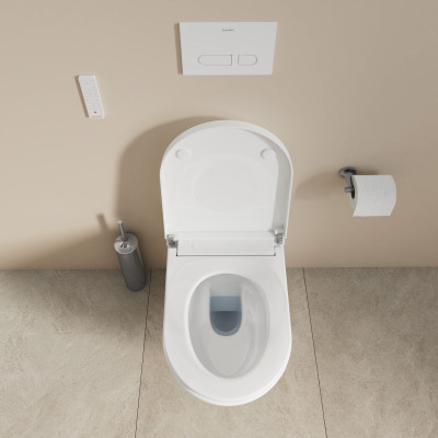 Duravit SensoWash D-Neo Compact pakabinamas išmanusis unitazas su dangčiu ir tvirtinimais, baltos spalvos