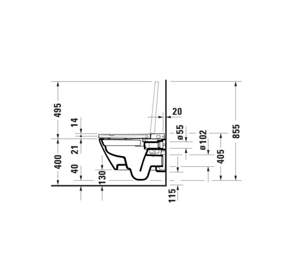 Duravit SensoWash D-Neo Compact pakabinamas išmanusis unitazas su dangčiu ir tvirtinimais, baltos spalvos