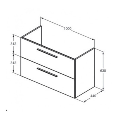 KOMPLEKTAS: Ideal Standard I.Life A vonios spintelė su praustuvu 100cm, Greige matt spalva