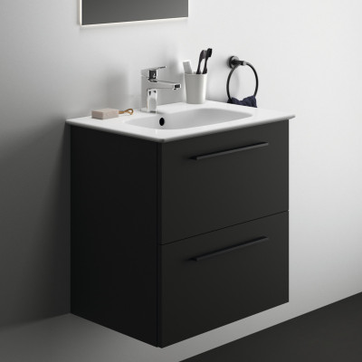 KOMPLEKTAS: Ideal Standard I.Life A vonios spintelė su praustuvu 60cm, Carbon grey matt spalva