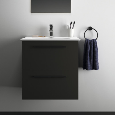 KOMPLEKTAS: Ideal Standard I.Life A vonios spintelė su praustuvu 60cm, Carbon grey matt spalva