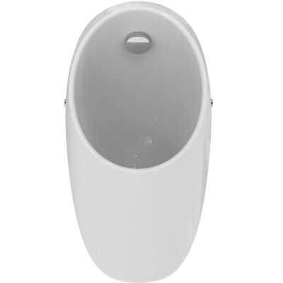 Ideal Standard i.life Rimless pisuaras, pajungimas iš galo, komplekte sifonas ir pajungimo elementai, baltos blizgios spalvos