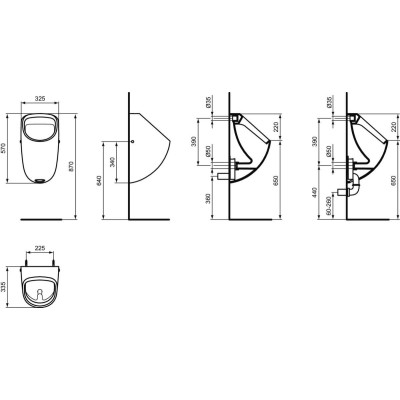 Ideal Standard Connect pisuaras su integruotu sensoriumi ir nuleidimo mechanizmu, baltos blizgios spalvos