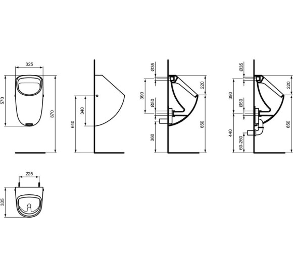 Ideal Standard Connect pisuaras su integruotu sensoriumi ir nuleidimo mechanizmu, baltos blizgios spalvos