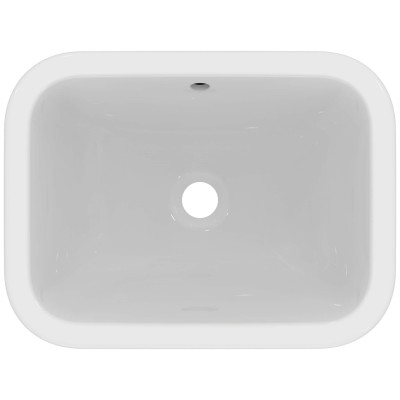 Ideal Standard CONNECT į stalviršį įleidžiamas praustuvas, 50 cm, be skylės maišytuvui, baltos blizgios spalvos