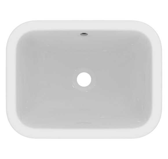 Ideal Standard CONNECT į stalviršį įleidžiamas praustuvas, 50 cm, be skylės maišytuvui, baltos blizgios spalvos