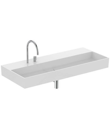 Ideal Standard Solos Vanity Basin pakabinamas praustuvas 1215x515x120 mm, su 2 skylėm maišytuvui, pasirinkite spalvą