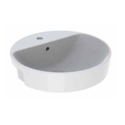 Geberit VARIFORM pusiau įleidžiamas praustuvas, apvalus su skyle maišytuvui, 50 cm