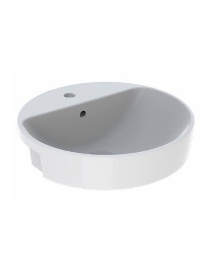 Geberit VARIFORM pusiau įleidžiamas praustuvas, apvalus su skyle maišytuvui, 50 cm