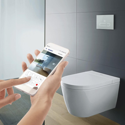 Duravit SensoWash® Starck f Lite Compact pakabinamas išmanus klozetas su "Soft Close" dangčiu
