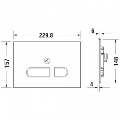 Duravit sensorinis WC nuleidimo mygtukas A2, baltas stiklas