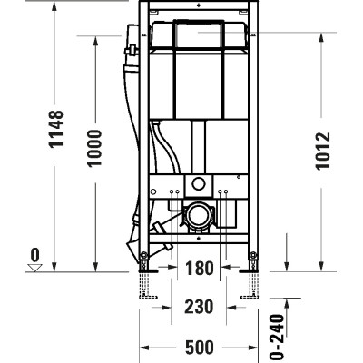 Duravit DuraSystem WC potinkinis rėmas su kvapo ištraukimu, 1148x500x155 mm