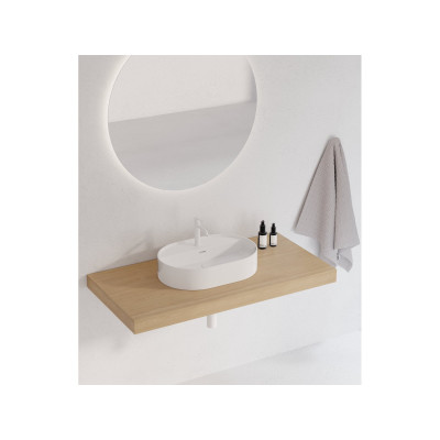 Ravak keraminis praustuvas Ceramic Slim O Shelf, su anga perpildymui, baltos blizgios spalvos