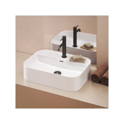 Ravak keraminis praustuvas Ceramic Slim R Shelf, su anga perpildymui