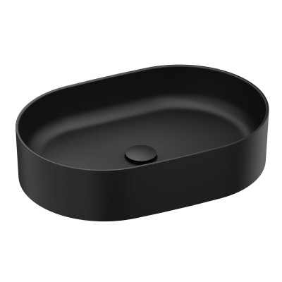 Ravak keraminis praustuvas Ceramic Slim O, be angos perpildymui, antracito matinės spalvos