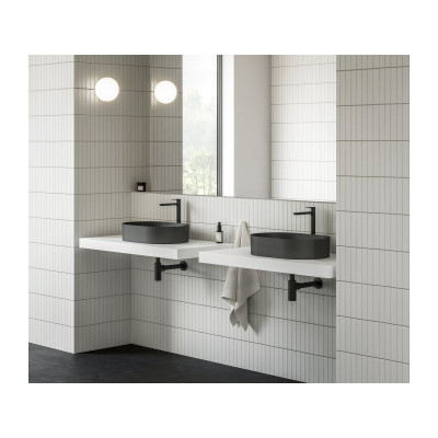Ravak keraminis praustuvas Ceramic Slim O, be angos perpildymui, antracito matinės spalvos