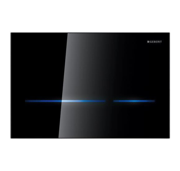 Geberit Sigma elektroninis vandens nuleidimo klavišas be transformatoriaus, juodas stiklas