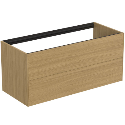 Ideal Standard Conca pakabinama vonios kambario spintelė 120 cm, su 2 stalčiais, šviesaus ąžuolo spalvos