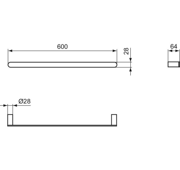 Ideal Standard Conca rankšluosčių laikiklis, 60 cm (pasirenkama spalva)