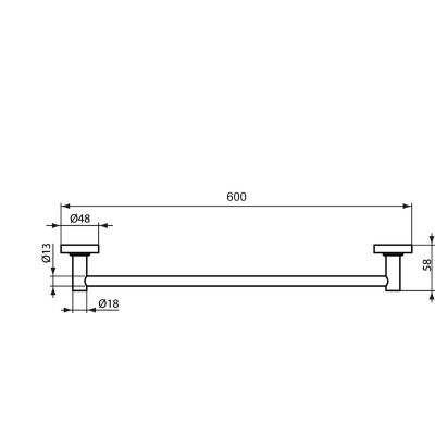 Ideal Standard Iom laikiklis vonios rankšluosčiui 60 cm, juodos matinės spalvos