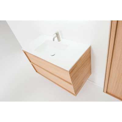 Balteco Carre pakabinama vonios praustuvo spintelė iš natūralaus ąžuolo lukšto, pasirinkite dydį (60-120 cm)