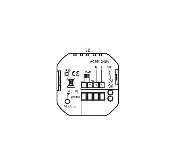 Feelspot WTH51.36 NEW elektroninis programuojamas termostatas (termoreguliatorius), juodos spalvos