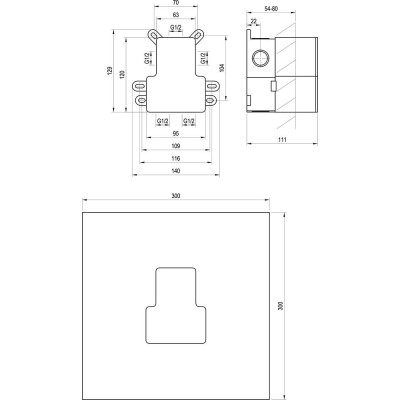 Ravak R-box Vertical potinkinė dėžutė dušo/vonios maišytuvui