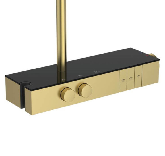 Ideal Standard Ceratherm Solos termostatinė dušo sistema, 3 srovių 300 mm "lietaus" dušo galva