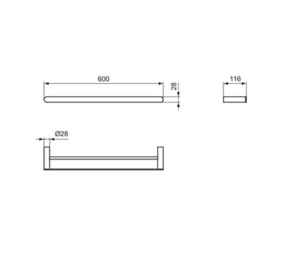 Ideal Standard Conca dvigubas rankšluosčių laikiklis, 60 cm (pasirenkama spalva)