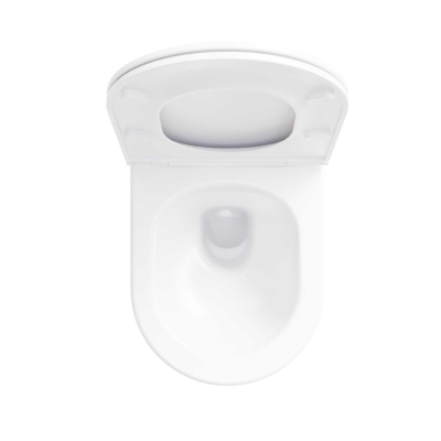 WC komplektas 3in1: Ravak Flow klozetas su "Soft Close" dangčiu ir Ideal Standard rėmas, juodas mygtukas