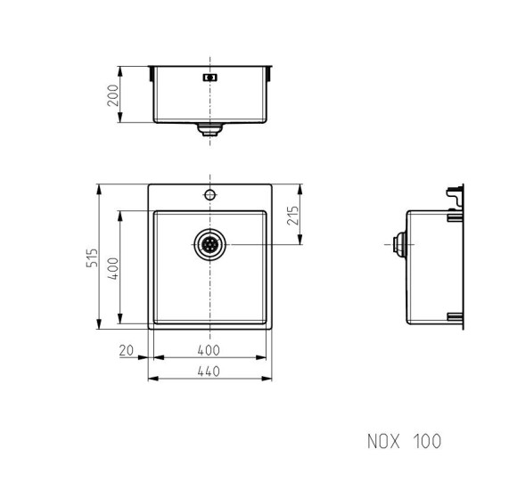 ALVEUS Nox 100 nerūdijančio plieno plautuvė