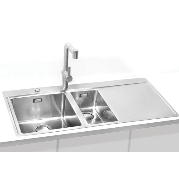 ALVEUS Pure Up 60 nerūdijančio plieno plautuvė (kairė)