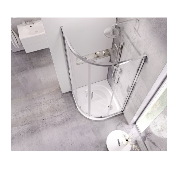 Ravak Blix Slim BLSCP4 pusapvalės dušo kabinos komplektas, 80x80, chromo spalvos profiliai