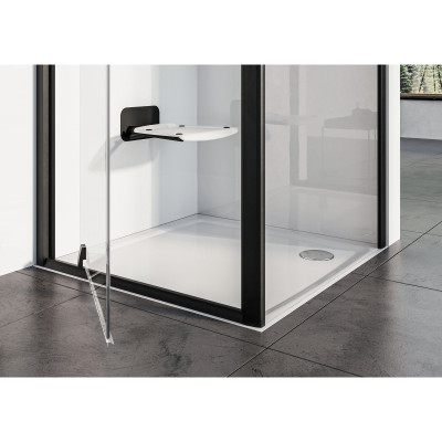 Ravak Pivot PDOP1 + PPS dušo komplektas 5in1, 90x90, juodos spalvos profiliai