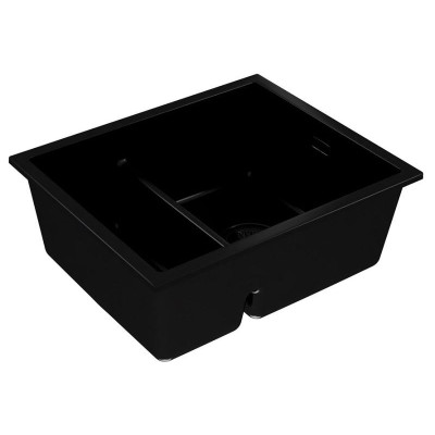 ALVEUS Omni 50 granitinė plautuvė su dvigubu dubeniu (Black Edition)