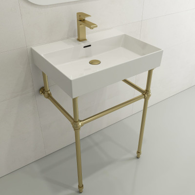 Bocchi Milano pakabinamas/pastatomas praustuvas 605x465mm, balta spalva