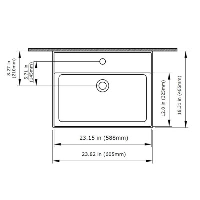 Bocchi Milano pakabinamas/pastatomas praustuvas 605x465mm, balta spalva