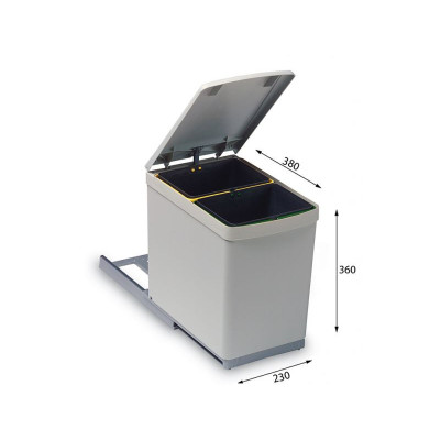 ALVEUS Albio 10, 7,5l+7,5l šiukšliadėžė, 235x380x360